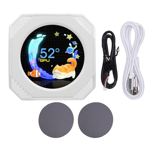 2,1 Zoll Computer Sekundärbildschirm DIY Dynamisches Thema Wasserkühler Bildschirm USB RGB GPU CPU Temperaturanzeige PC -Fall Sekundärbildschirm (Weiß) von PUNELE
