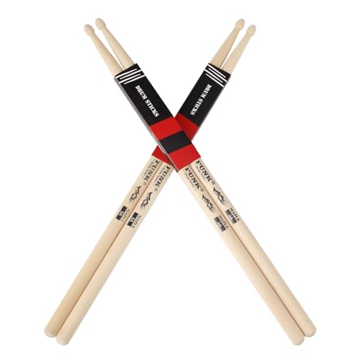 2 Paar Drum Sticks - Premium Maple Wood Drumstick, ideal für Schlagzeuger aller Niveaus, für Schlagzeug, Percussion und zum Üben - (5A) von PUNK