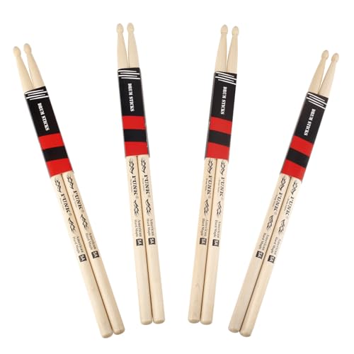 Drum Sticks Rebound America Hartes Ahornholz, gerade und langlebig, ideal für Schlagzeuger aller Niveaus, verwendet für Schlagzeug, Percussion und Praxis (5A-4 Paare) von PUNK