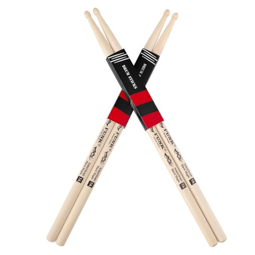 Drum Sticks Rebound America Hartes Ahornholz, gerade und langlebig, ideal für Schlagzeuger aller Niveaus, verwendet für Schlagzeug, Percussion und Praxis (7A-2 Paare) von PUNK