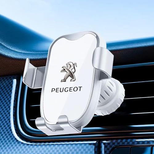 PURDU Lüftung Super Stabile Kfz Handyhalterung,für Peugeot 107 108 206 207 207 CC 360° Drehbar Auto Handyhalterung alle 4,0''-7,0'' Handys KFZ Halterungen,B/White von PURDU