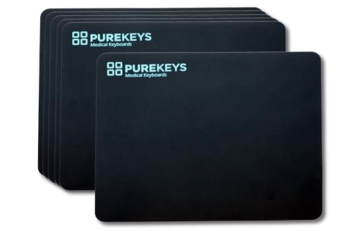 PUREKEYS 6X Desinfizierbares Mauspad, abwaschbar, flach - hohe Kompatibilität - optimale Abtastung (schwarz) von PUREKEYS