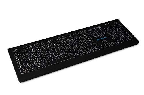 PUREKEYS medizinische Tastatur - 50004902 | kabellos | schwarz | abwischbar, desinfizierbar, abwaschbar von PUREKEYS