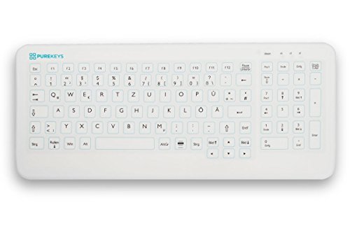 PUREKEYS – professionelle Medizintastatur, Kompaktversion, 30004900 | USB-Kabel | Hygienetastatur, Glatte Oberfläche, abwischbar, alle üblichen Desinfektionsmittel | IP 66 | QWERTZ | Pausentaste von PUREKEYS