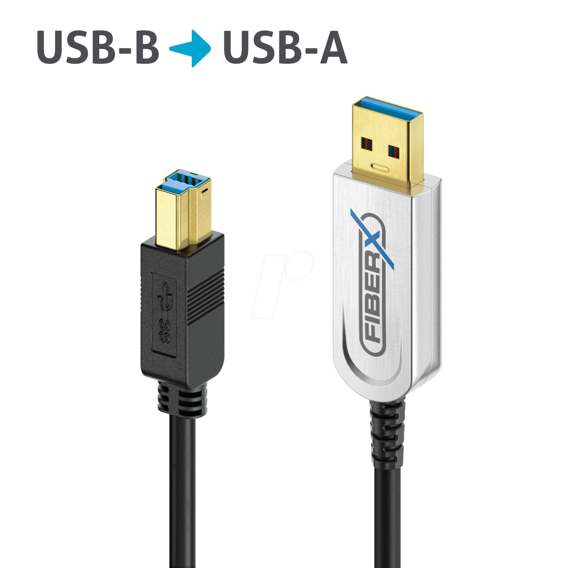 PURE FX-I545-020 - Optisches USB 3.1 Kabel, FiberX, A Stecker auf B Stecker, 20 m von PURELINK
