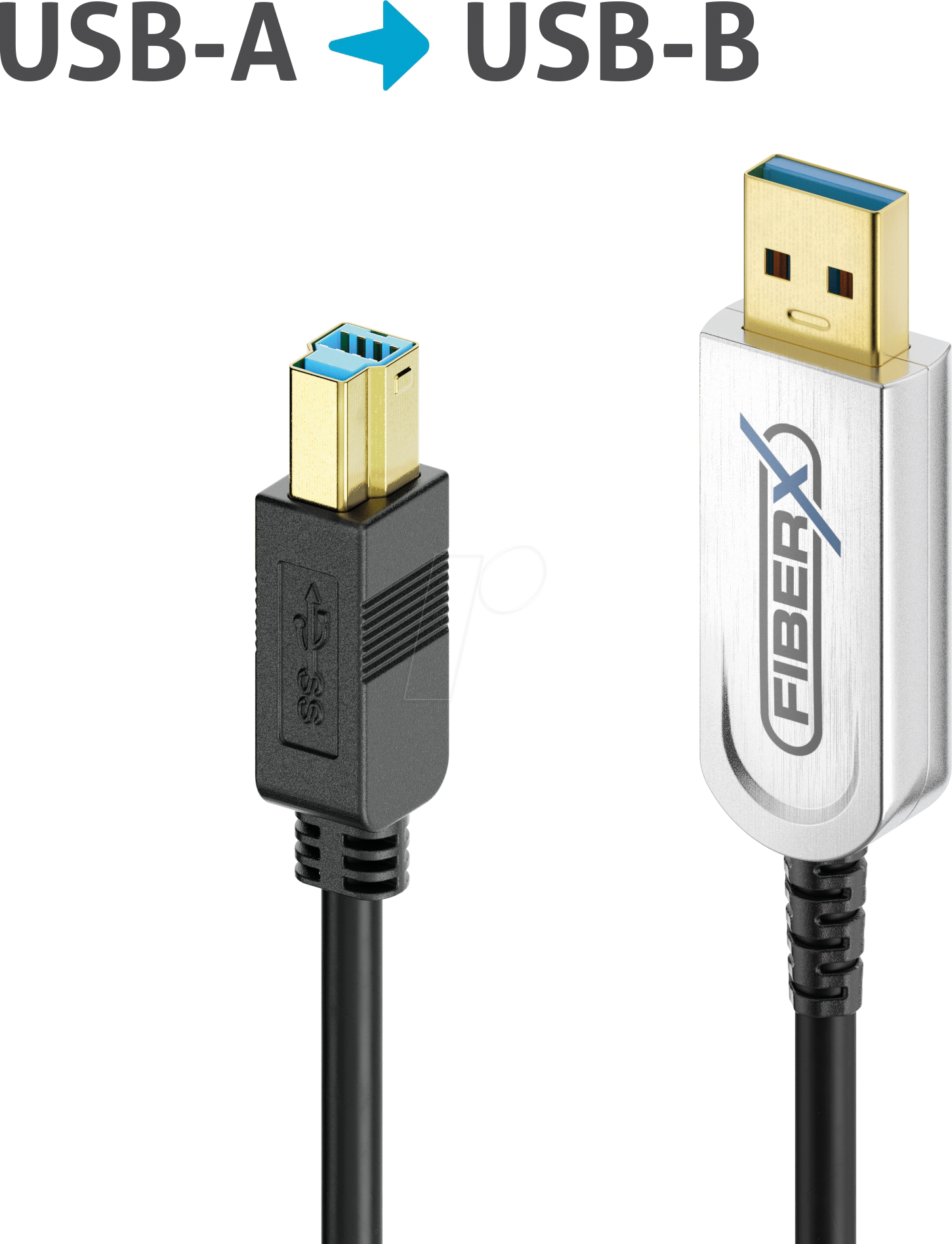 PURE FX-I545-030 - Optisches USB 3.1 Kabel, FiberX, A Stecker auf B Stecker, 30 m von PURELINK