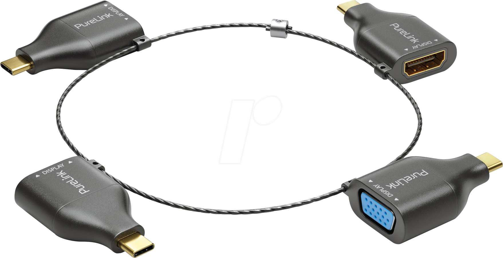 PURE IQ-AR300 - 4K USB-C Adapterring mit vier Adaptern von PURELINK