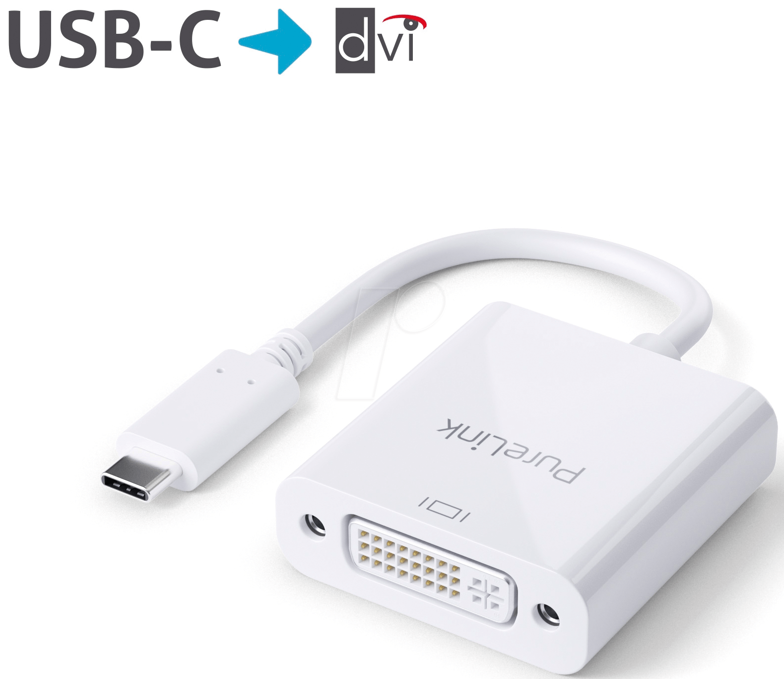 PURE IS190 - USB-C auf DVI Adapter - 1080p - iSerie 0,10m von PURELINK