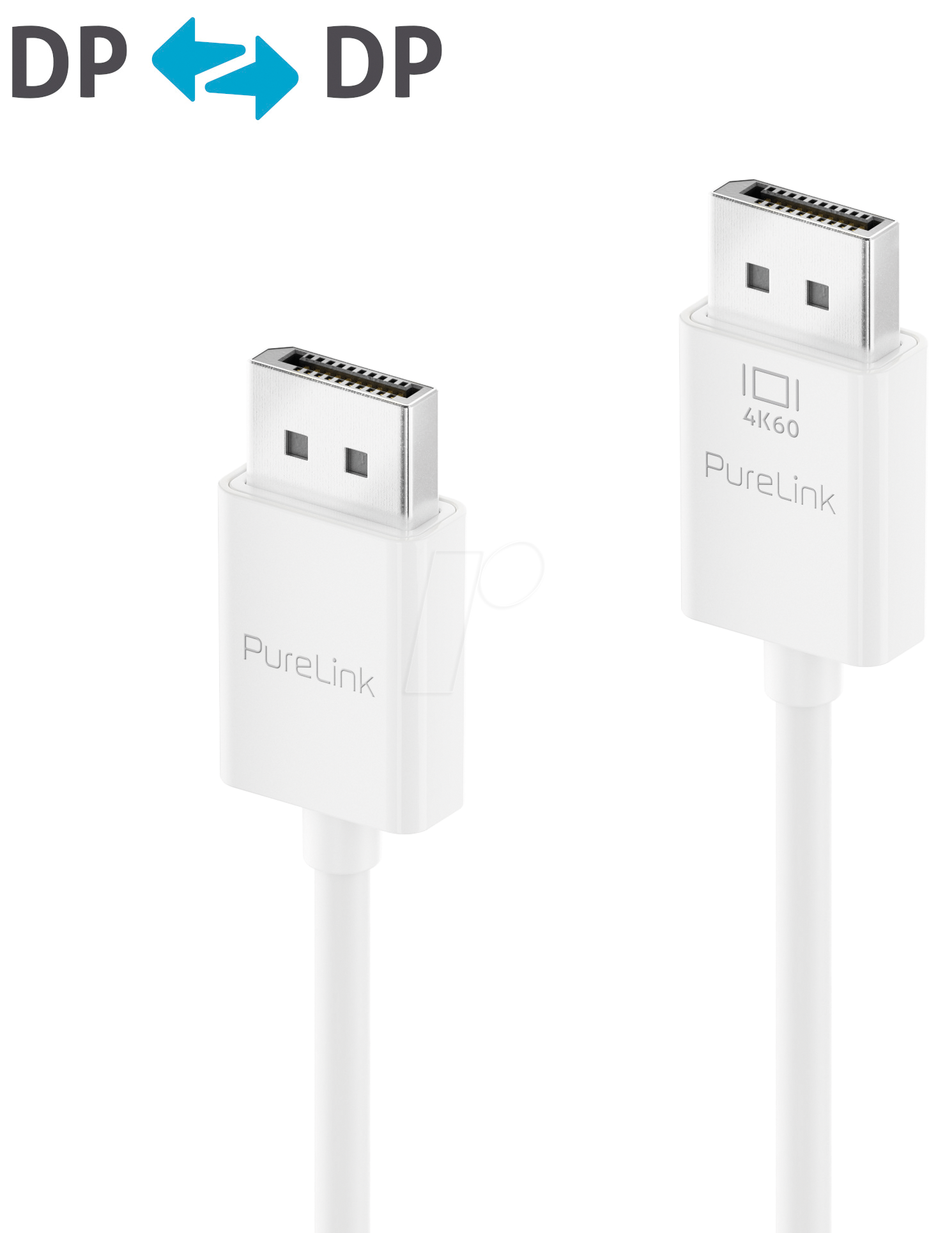 PURE IS2020-020 - DisplayPort 1.2 Kabel, 4K 60 Hz, weiß, 2 m von PURELINK