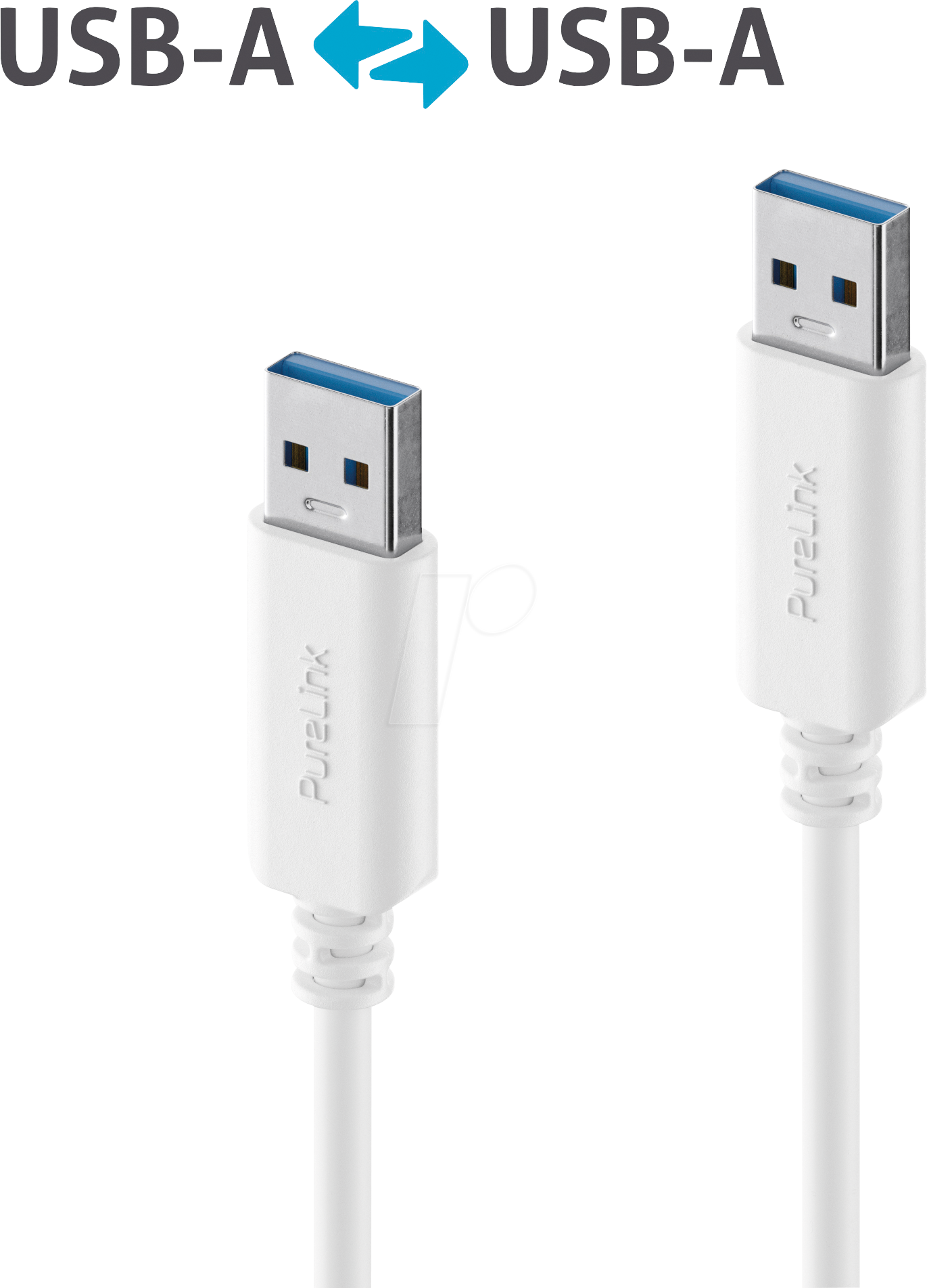 PURE IS2400-015 - USB 3.0 Kabel, iSerie, A Stecker auf A Stecker, weiß, 1,5 m von PURELINK