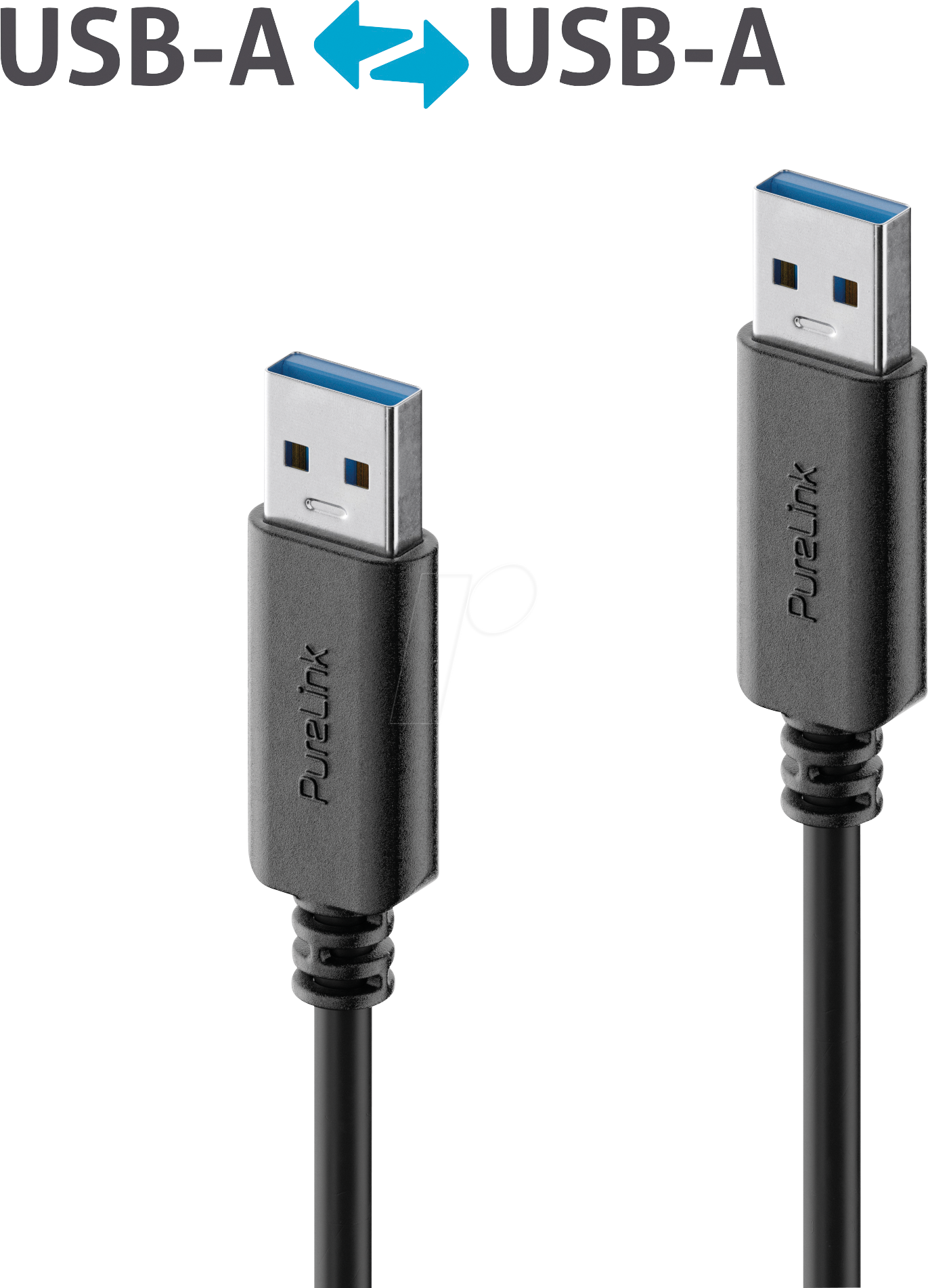 PURE IS2401-005 - USB 5 Gb/s Kabel, iSerie, A Stecker auf A Stecker, schwarz, 0,5 von PURELINK