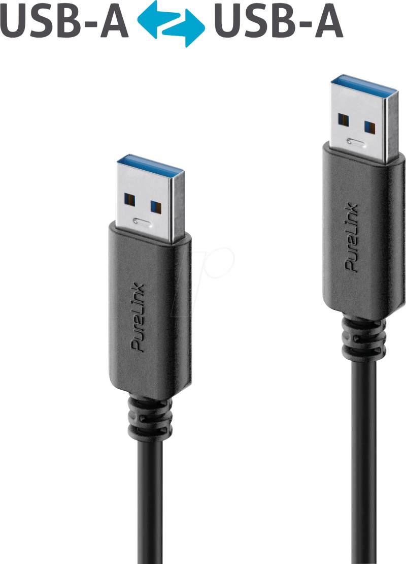 PURE IS2401-005 - USB 5 Gb/s Kabel, iSerie, A Stecker auf A Stecker, schwarz, 0,5 von PURELINK