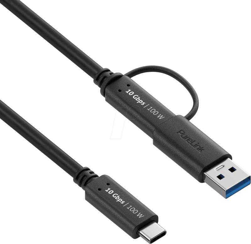 PURE IS2513-005 - USB 10 Gb/s Kabel, iSerie, C Stecker auf A/C Stecker, schwarz, 0 von PURELINK