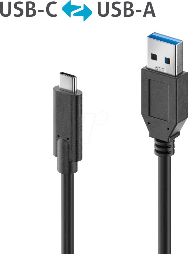 PURE IS2611-005 - USB 3.1 Kabel, iSerie, A Stecker auf C Stecker, schwarz, 0,5 m von PURELINK