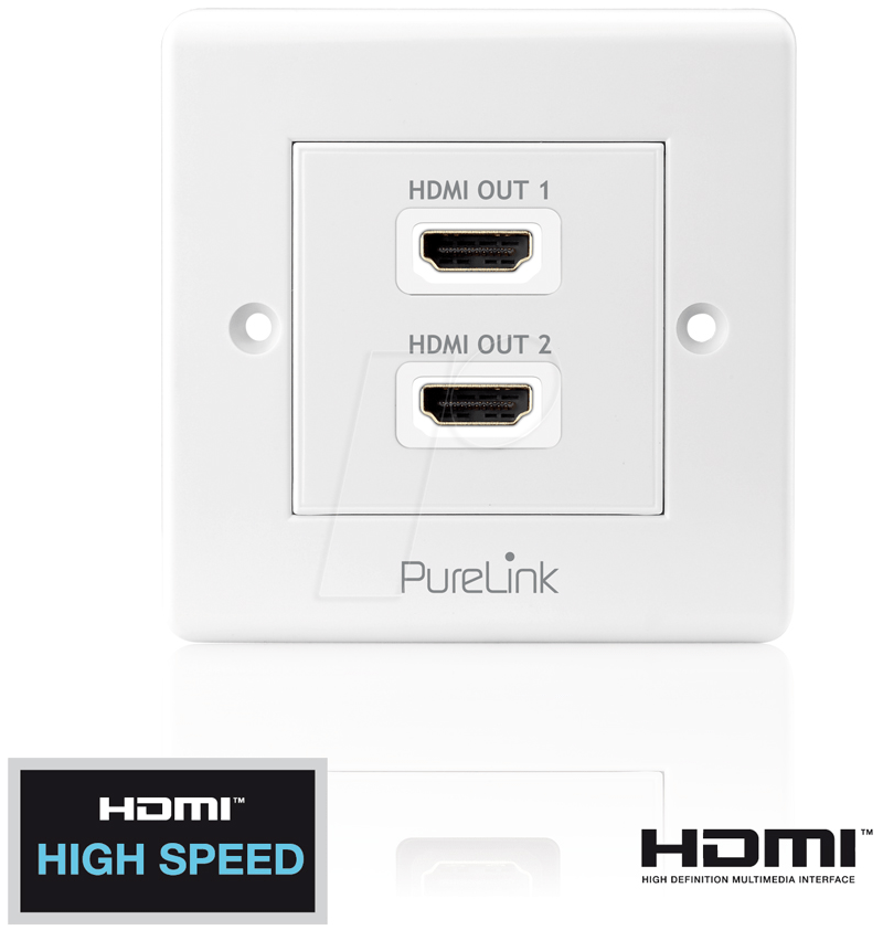 PURE PI105 - HDMI Anschlußdose, 2-fach, PureInstall Serie von PURELINK