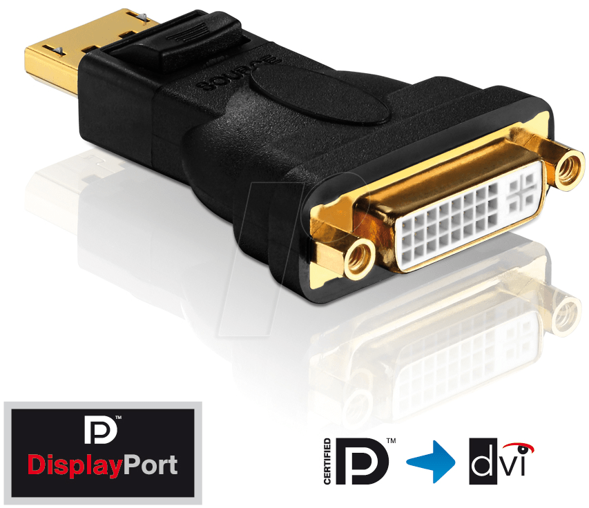 PURE PI160 - DisplayPort Adapter, DP Stecker auf DVI-D Buchse von PURELINK