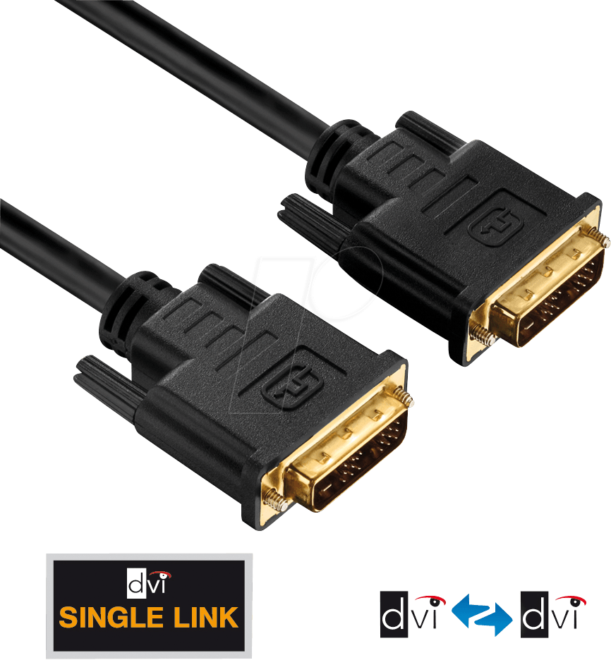 PURE PI4000-015 - DVI Monitor Kabel DVI 18+1 Stecker, Single Link, 1,5 m von PURELINK