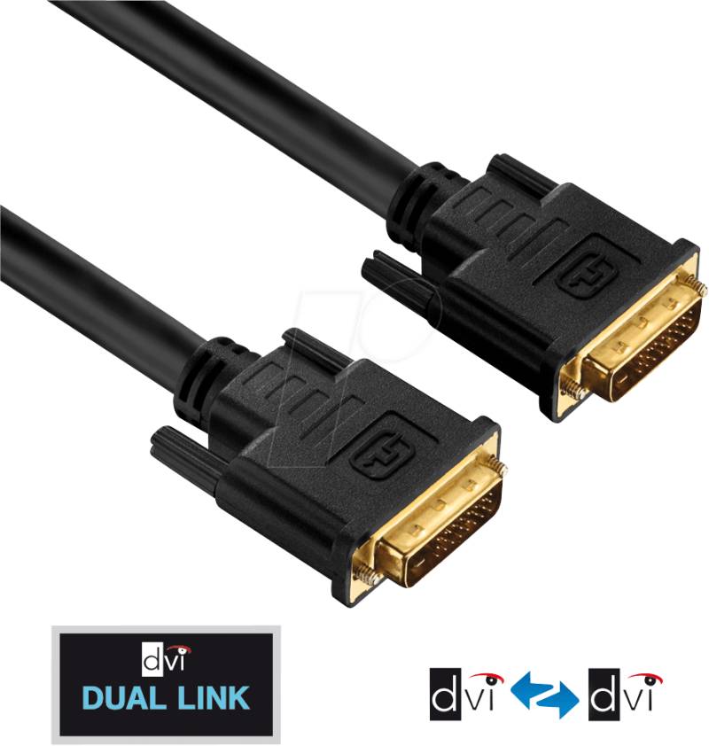 PURE PI4200-075 - DVI Monitor Kabel DVI 24+1 Stecker, Dual Link, 7,5 m von PURELINK