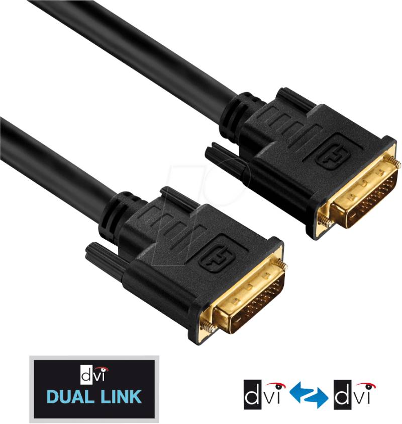 PURE PI4200-150 - DVI Monitor Kabel DVI 24+1 Stecker, Dual Link, 15 m von PURELINK