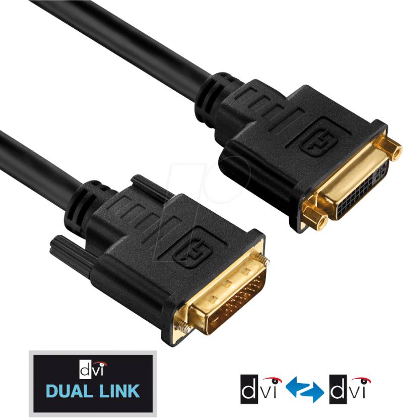 PURE PI4300-010 - DVI Verlängerung DVI 24+1 Stecker auf Buchse, Dual Link, 1 m PURE PI4300-010 - DVI Verlängerung DVI 24+1 Stecker auf Buchse, Dual Link, 1 m von PURELINK