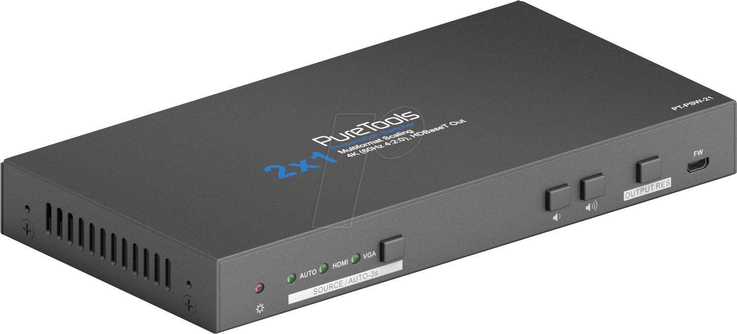 PURE PT-PSW-21 - PureTools - Scaler Switcher 2x1, 4K, HDBaseT Output von PURELINK