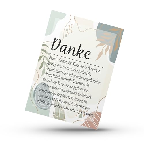 PURESIZE 12er Set Dankeskarten A6 Postkartenformat grün-weiß, Geschenk ideal zum Abschied oder Danke sagen im Büro, bei Kollegen, nach der Hochzeit oder einfach zwischendruch, Frau Mann Freunde Feier von PURESIZE