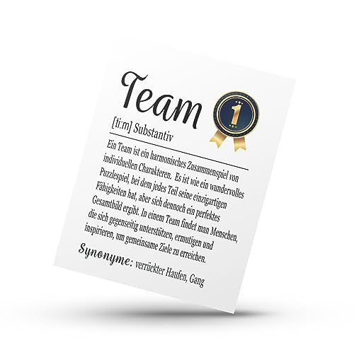 PURESIZE 12er Set bestes Team Karte A6 Kollegen Karte, Arbeitskollegen, Sportverein, Fußball, Verein, Mitarbeiter Karten, Grußkarte, Dankeskarte, Dankeschön, Danke (Team No.1) von PURESIZE
