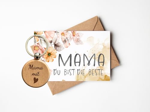 PURESIZE Mama Karte mit Schlüsselanhänger, Geschenk für Mütter, Muttertag, Danke, Beste Mama der Welt, Muttertagsgeschenk, Liebevoll gestaltet PURESIZE Mama Karte mit Schlüsselanhänger, Geschenk für Mütter, Muttertag, Danke, Beste Mama der Welt, Muttertagsgeschenk, Liebevoll gestaltet von PURESIZE