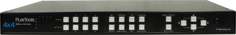 PT-MA-HD44-QV - PureTools - HDMI Matrix 4x4, 2K, Quad View von PURETOOLS