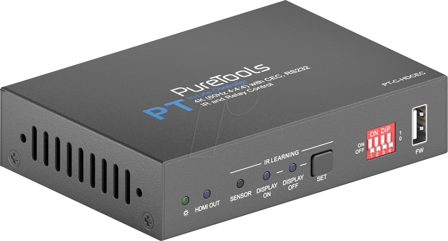 PURE PT-C-HDCEC - HDMI CEC und Relais Controller, 4K 18 Gb/s von PURETOOLS