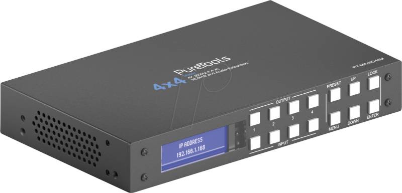 PURE PT-MA-HD44M - PureTools - HDMI Matrix 4x4, 4K HDR + Audio Extraction von PURETOOLS
