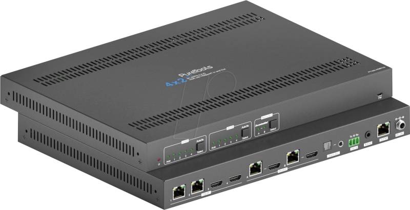 PURE PT-MAHDBT42 - 4K HDMI/HDBaseT Matrix 4x2, HDR,Downscaler von PURETOOLS