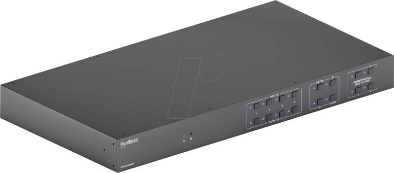PURE PTMAHD44DA - 4K HDMI Matrix 4x4, HDR,Downscaler, Audio-Matrix von PURETOOLS