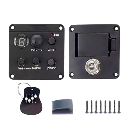Akustikgitarren-Tonabnehmer mit Stimmgerät, ISYS+ Equalizer, Vorverstärker-Systeme, verstellbarer Sound, Folk-Gitarre-Tonabnehmer, einfach zu bedienen von PURPLELILY
