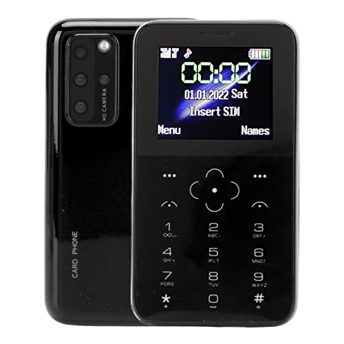 1,5-Zoll-Kartentelefon, 3G-GSM-Anrufhandy mit 5-MP-Kamera, Dual-SIM, 800-mAh-Akku, Micro-USB-Aufladung, Kleines Backup-Handy für, Studenten (Schwarz) von PUSOKEI