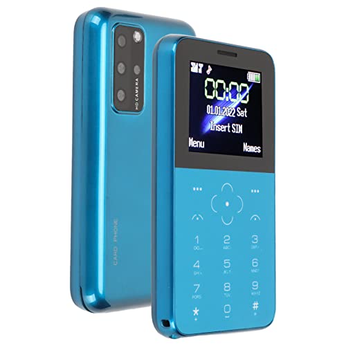 1,5-Zoll--Kartentelefon, 3G-GSM-Anrufhandy mit 5-MP-Kamera, Dual-SIM, 800-mAh-Akku, Micro-USB-Aufladung, Kleines Backup-Handy für , , Studenten (Blau) von PUSOKEI