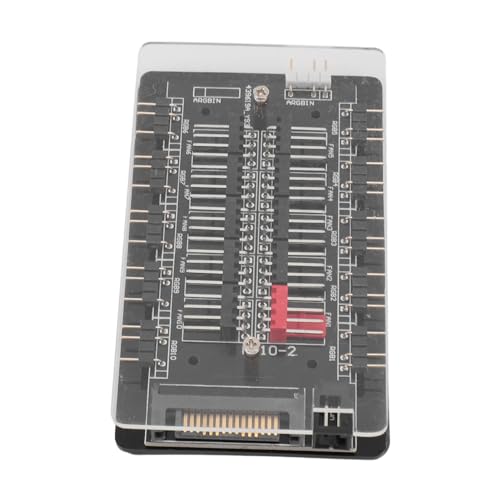 10-Wege-ARGB-PWM-Lüfter-Hub, 10 Sätze Adressierbare RGB 5V 3-polige Stecker, 3-poliger 4-poliger 2-in-1-PWM-ARGB-Gehäuselüfter-Hub, Magnetisches Design, ARGB-Lüfter-Hub für von PUSOKEI