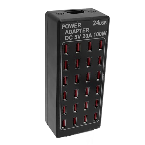 100W USB -Ladestation, 24 Port Desktop USB Fast Ladegerät Universalkompatibilität für Smartphones (EU-Stecker) von PUSOKEI