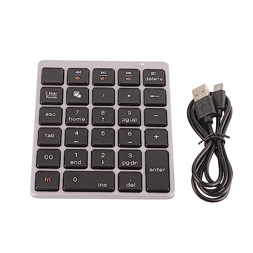 28-Tasten drahtloser numerisches Pad, Laptop-PC externe Finanzbuchhaltung Numerische Tastatur für iOS/ für Android/ für Windows-Computer, Bluetooth 3.0 Connection/ USB wiederaufladbar von PUSOKEI