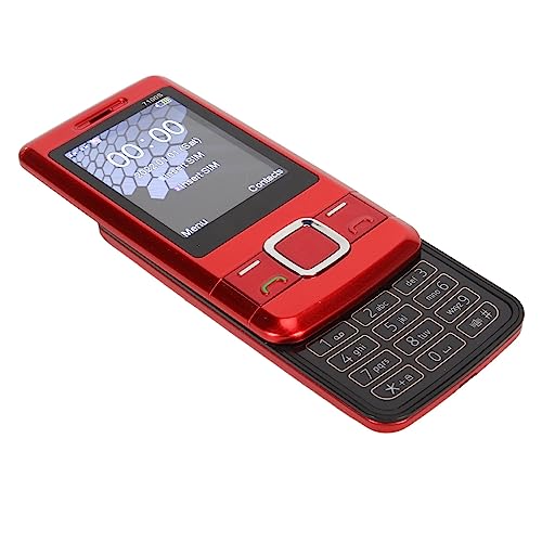2G GSM-Handy Zum Entsperren, 2,4-Zoll-Seniorentelefon mit Lauter Stimme und Großen Tasten, 1200-Ah-Akku/BT2.0/32 MB RAM und 32 MB ROM/Dual-SIM, Handy für ältere Kinder (Rot) von PUSOKEI