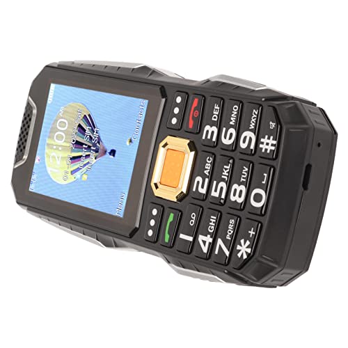 2G-Handy, Mobiltelefon für Senioren, 2,8-Zoll-HD-Bildschirm, Notlicht, Große 3D-Taste, Dual-SIM-Karte, Großer Akku für Lange Standby-Zeit (Schwarz) von PUSOKEI