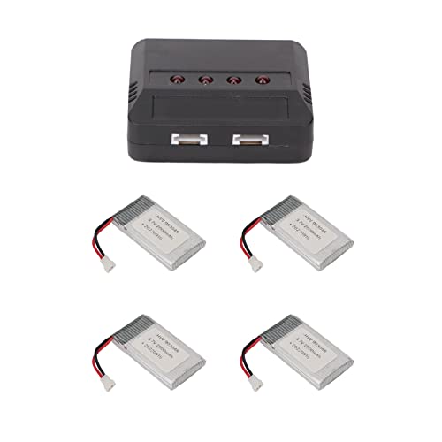 3,7 V 2000 MAh RC-Drohnen-Akku und Ladegerät, Hochleistungs-Lithium-Lipo-Backup-Stromversorgung, Einfach zu Transportieren für KY601S H11D H11C Quadcopter von PUSOKEI