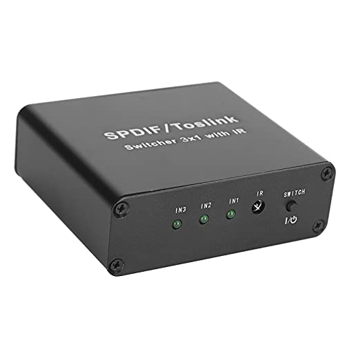 3x1 Digital Optical Audio Switch, SPDIF/Toslink Optical Fiber Switcher mit Fernbedienung, Ausgangsentfernung Bis zu 40 M, Plug and Play(EU) von PUSOKEI