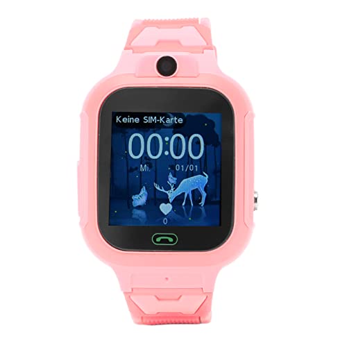 4G-Smartwatch, IP67 Wasserdicht, Touchscreen, 2-Wege-Sprach-Videoanruf, SOS-Alarm, HD-Kamera, Smartwatch-Telefon mit Klassenzimmermodus, 1,44-Zoll-HD-Farb-Touchscreen (PINK) von PUSOKEI