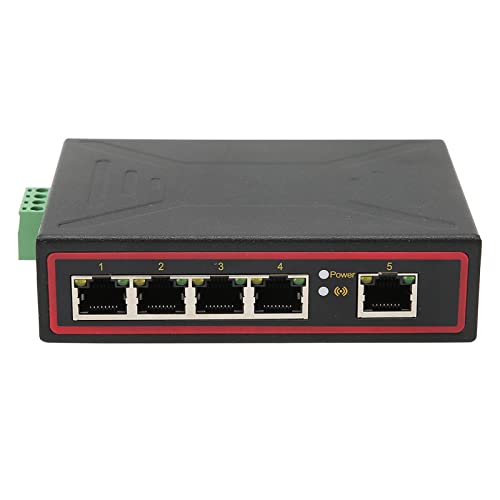 5 Ports RJ45 Industrial Ethernet Switches, 5 10/100M Auto Adaptive DIN Rail Network Switch, 5 Port Ethernet Ethernet Switches mit DIN-Schienen-/Wandhalterung (-40~85°C) von PUSOKEI