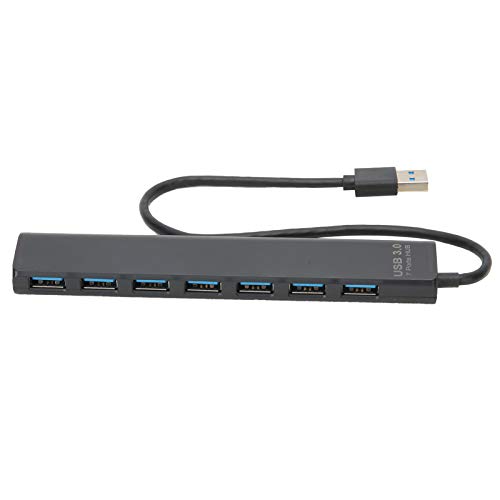 7 in 1 PC USB-Hub, 7 Potrs Multi-Ports USB 3.0-Hub-Splitter-Laptop-PC 5-Gbit / s-Hochgeschwindigkeits-Netzwerkadapter LED-Anzeigelampen für USB-Flash-Laufwerke, Maus von PUSOKEI