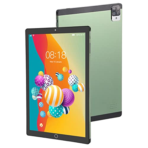 Android 12 Tablet PC, 10,1 Zoll 1080P IPS HD, 6 GB RAM 128 GB ROM, MT6592 10-Core-CPU, Dual-SIM-Kartensteckplatz, Dualband-WLAN, Bluetooth 5.0, 8800-mAh-Akku-Tablet für das Home Office(Grün) von PUSOKEI