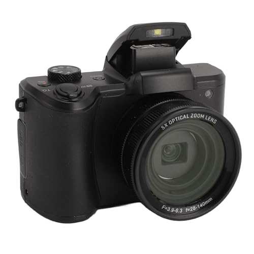 Digitalkamera, 64MP 5K HD Vlogging Kamera mit 3,2 Zoll IPS Display, 5 Fach Optischem Zoom, Autofokus, Doppelobjektiv, Anti Shake, Retro Mikro Spiegelreflexkamera für Fotografie Digitalkamera, 64MP 5K HD Vlogging Kamera mit 3,2 Zoll IPS Display, 5 Fach Optischem Zoom, Autofokus, Doppelobjektiv, Anti Shake, Retro Mikro Spiegelreflexkamera für Fotografie von PUSOKEI