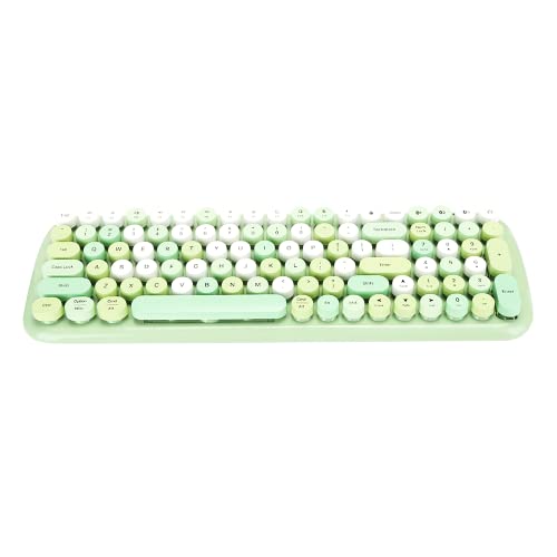 Drahtlose Bluetooth5.1-Tastatur, multifunktionale Bleutooth Retro-Tastatur, Fernübertragung, grüne Tastatur für PC / Laptop / Tablet / Mobiltelefon(Grün) von PUSOKEI