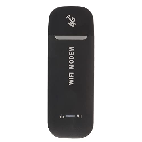 Drahtloser Netzwerk Router, 4G LTE USB Tragbarer WiFi Router mit SIM Karten Slot, Mobiler WiFi Hotspot, bis zu 10 Benutzer verbinden, WiFi Hotspot Modem Dongle(Schwarz) von PUSOKEI